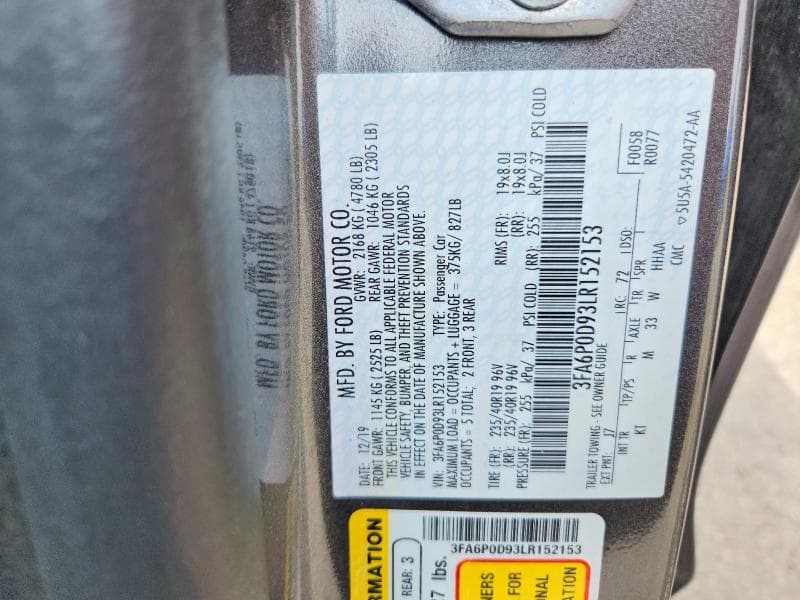 2020 FORD FUSION TITANIUM 12