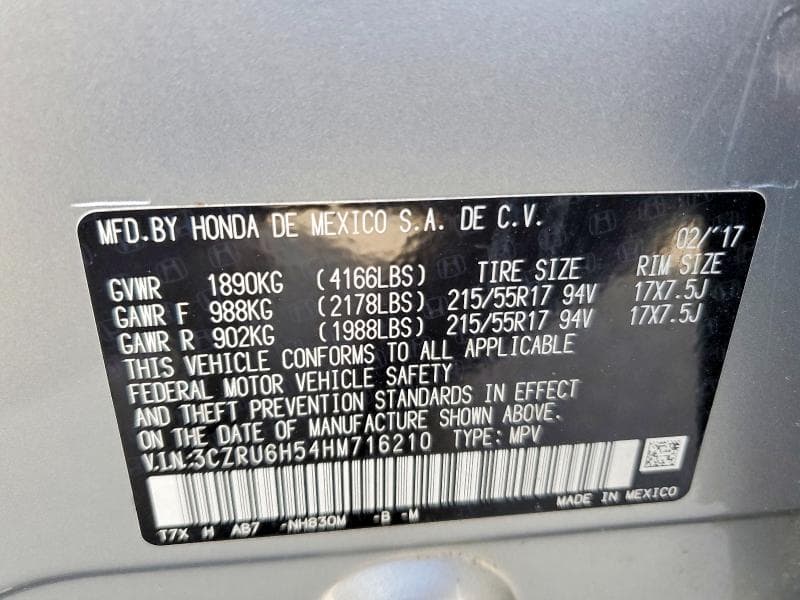 2017 HONDA HR-V EX 13
