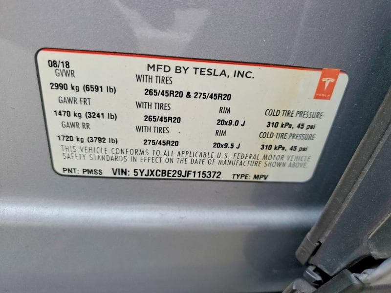 2018 TESLA MODEL X 12