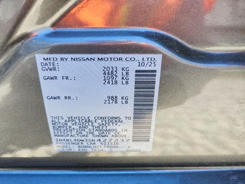 2025 NISSAN ALTIMA SV 13
