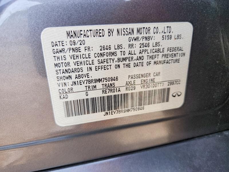 2021 INFINITI Q50 13