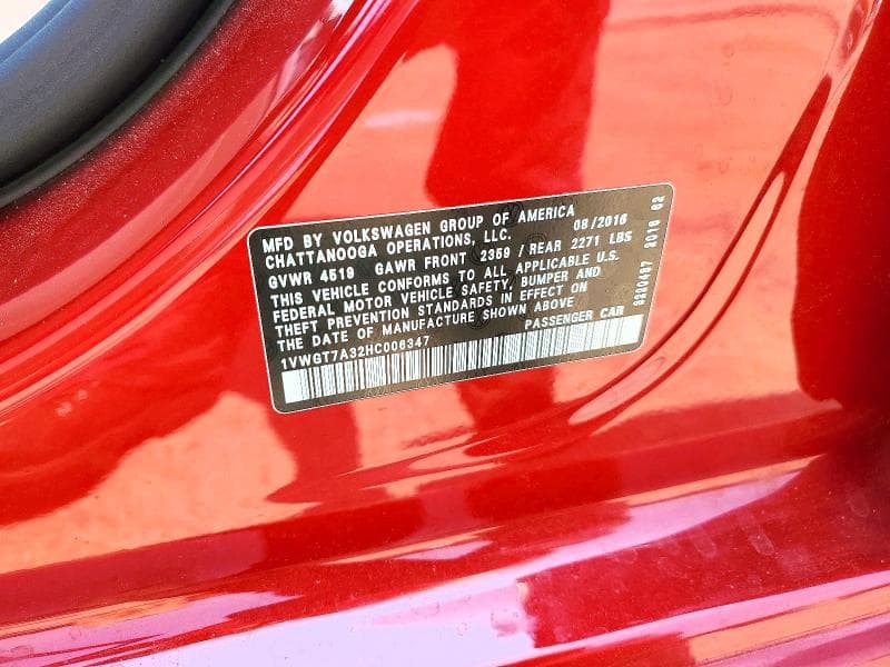 2017 VOLKSWAGEN PASSAT SE SE 12