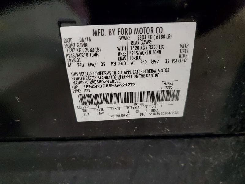 2017 FORD EXPLORER XLT 13
