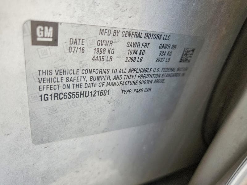 2017 CHEVROLET VOLT LT 12