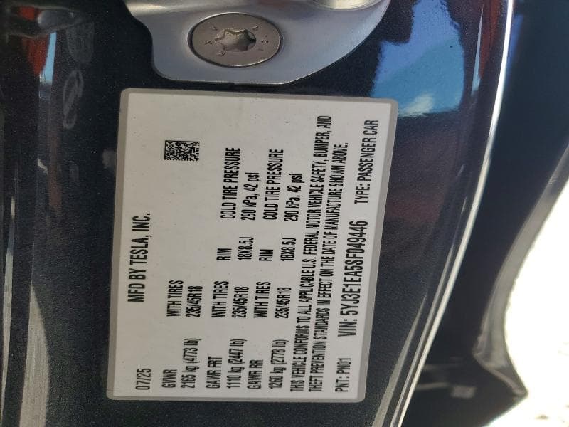 2025 TESLA MODEL 3 12