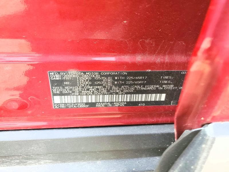 2020 TOYOTA RAV4 LE 13