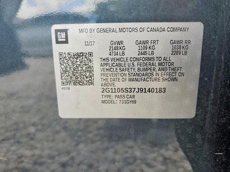 2018 CHEVROLET IMPALA LT 12