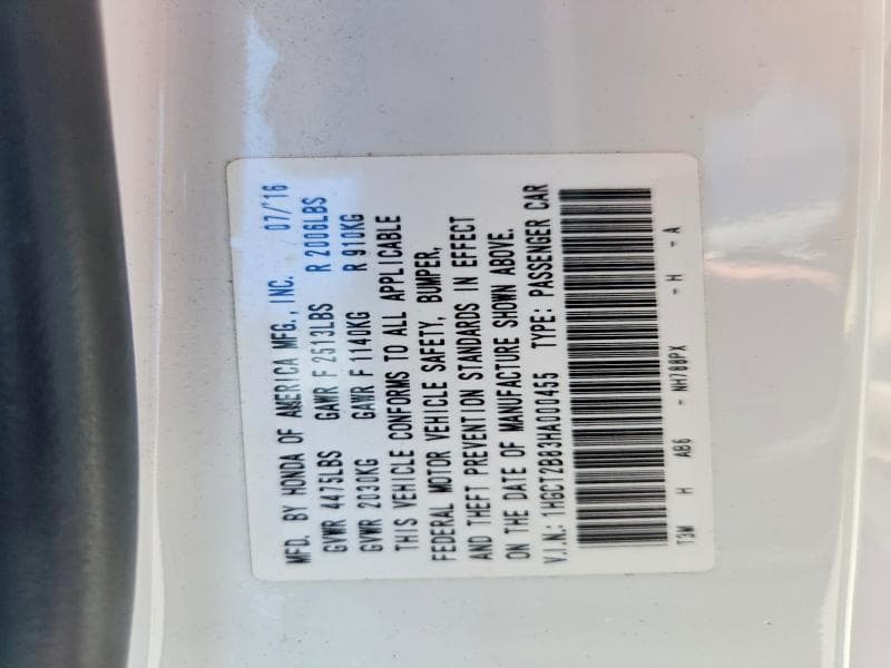 2017 HONDA ACCORD EXL 13