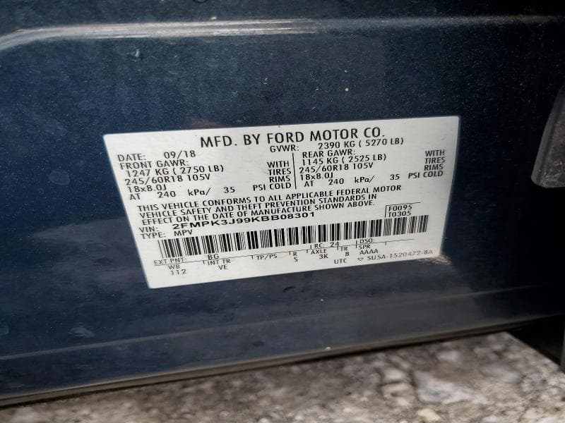 2019 FORD EDGE SEL 12
