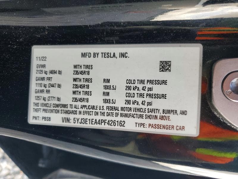 2023 TESLA MODEL 3 12
