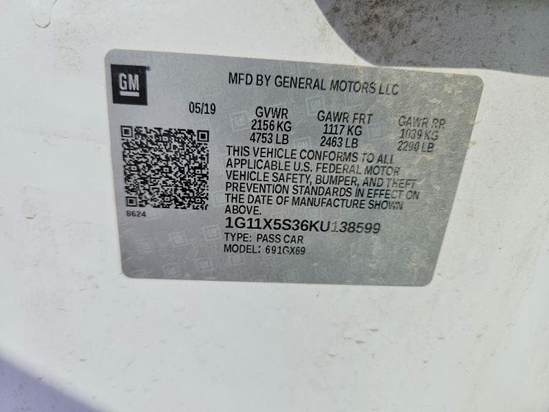 2019 CHEVROLET IMPALA LS 12