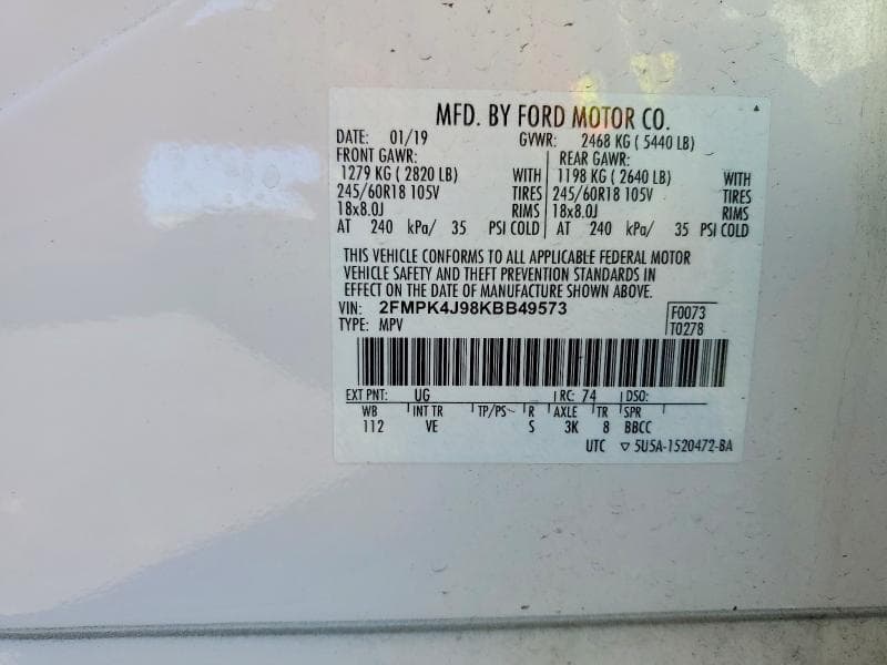 2019 FORD EDGE SEL 12