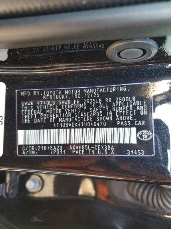 2026 TOYOTA CAMRY NIGHTSHADE 12