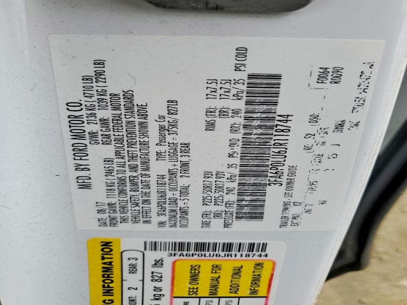 2018 FORD FUSION SE HYBRID 12