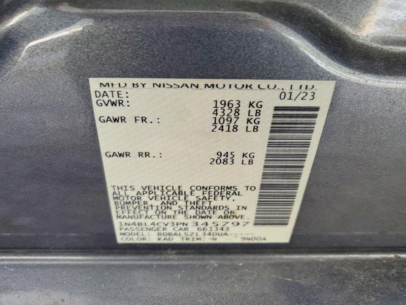 2023 NISSAN ALTIMA 2.5 SR 13