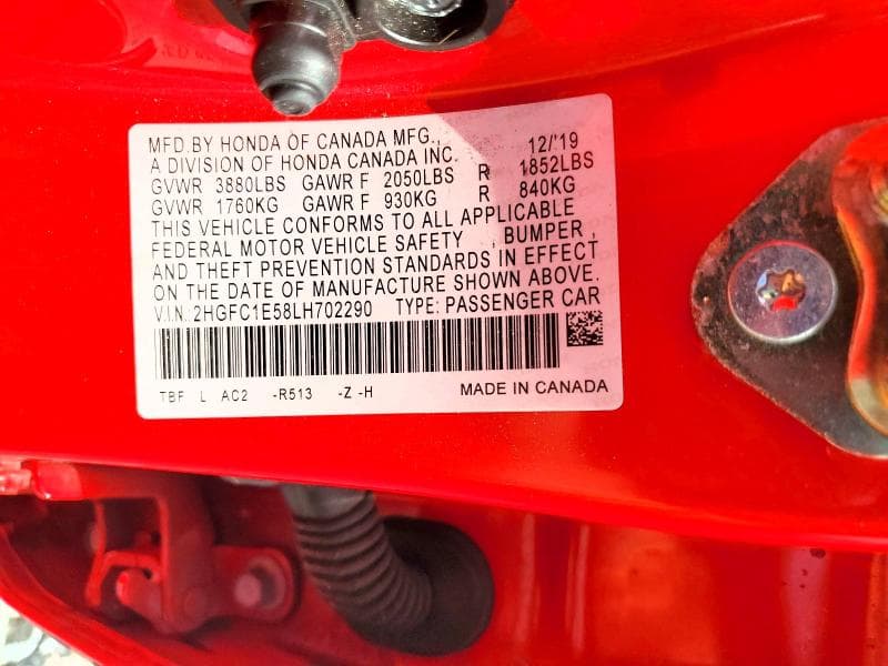 2020 HONDA CIVIC SI 12