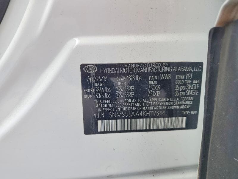 2019 HYUNDAI SANTA FE ULTIMATE 2.0T 14
