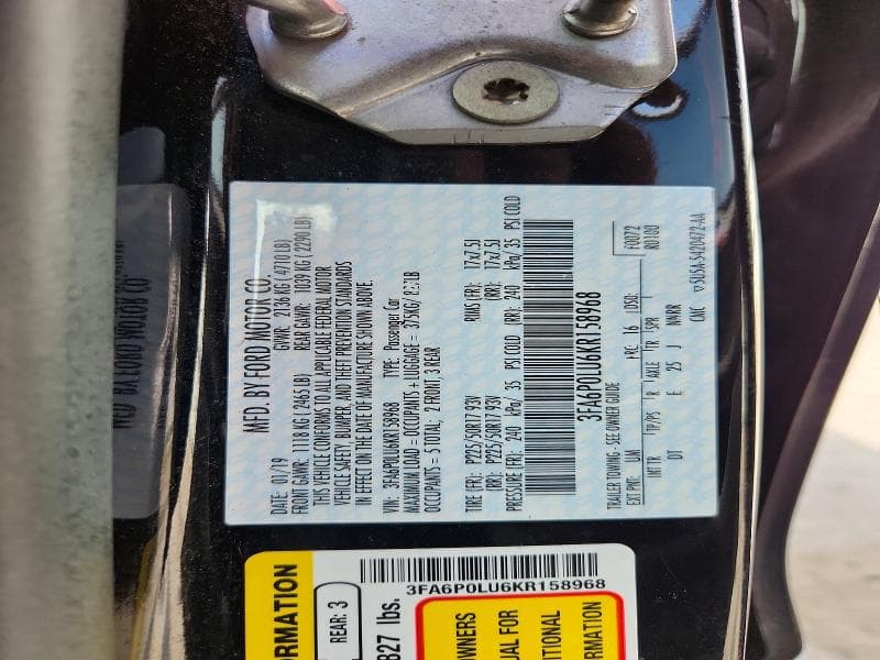 2019 FORD FUSION SE 12