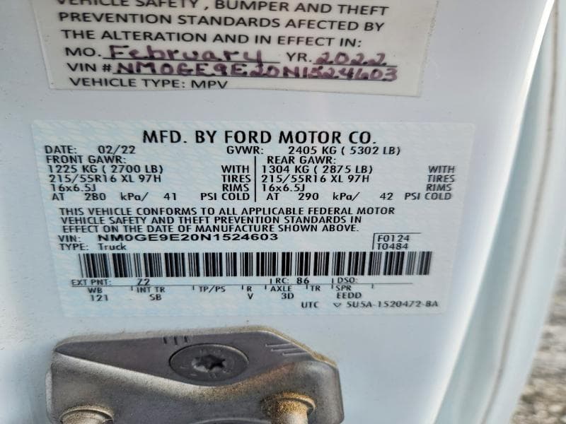2022 FORD TRANSIT CONNECT XL 13