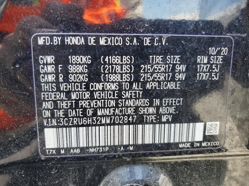 2021 HONDA HR-V LX 13