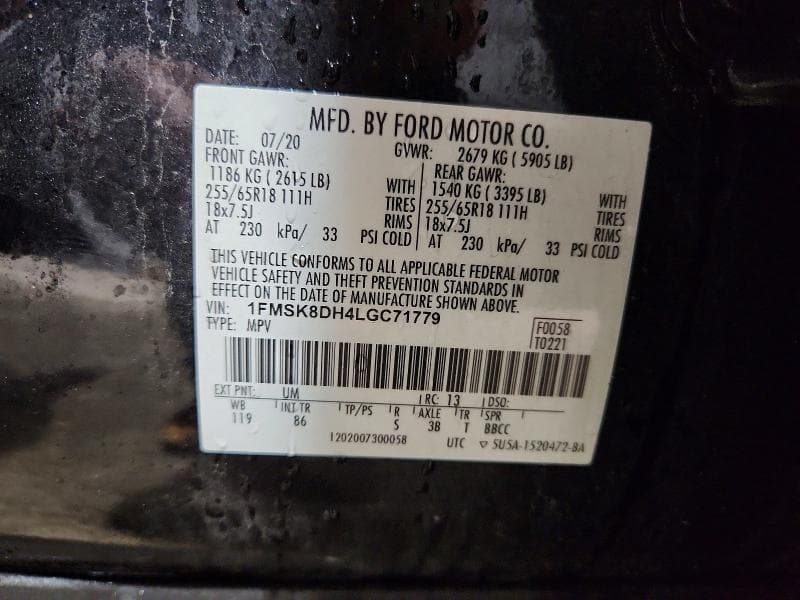2020 FORD EXPLORER XLT 13