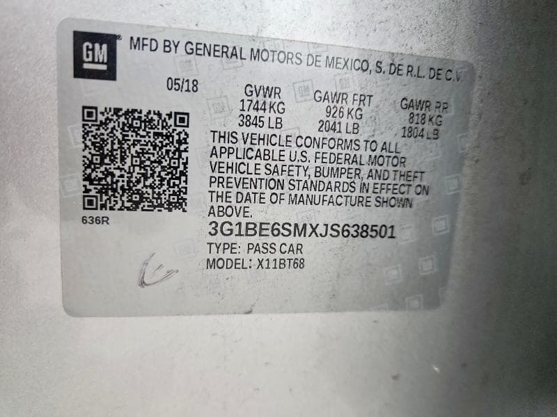 2018 CHEVROLET CRUZE LT 12