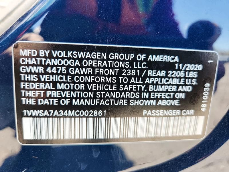 2021 VOLKSWAGEN PASSAT SE 12