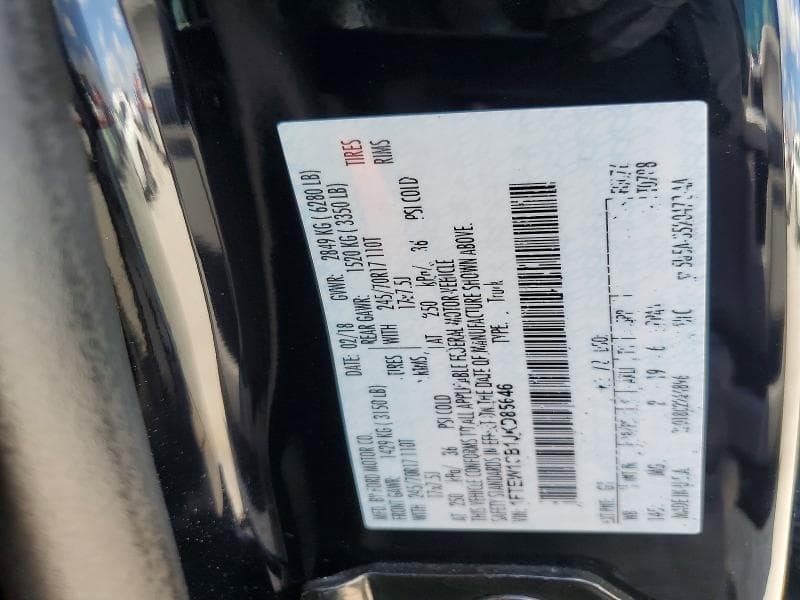 2018 FORD F150 SUPERCREW 12