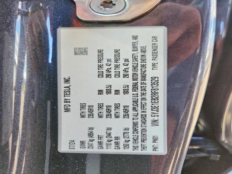 2024 TESLA MODEL 3 12