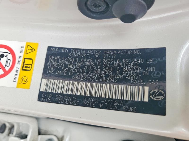 2018 LEXUS ES 350 12