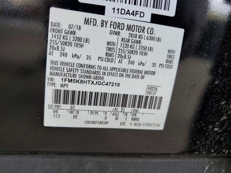 2018 FORD EXPLORER PLATINUM 12