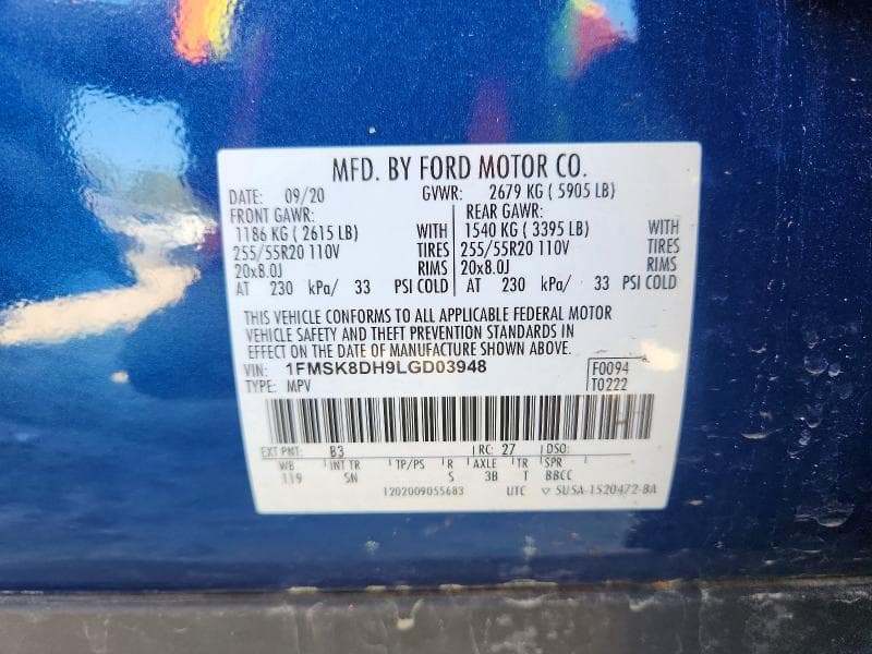 2020 FORD EXPLORER XLT 14