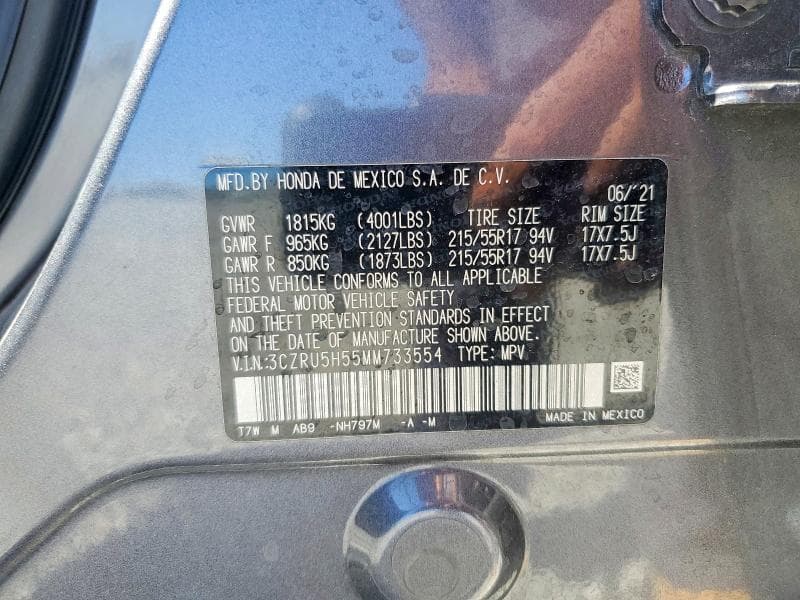 2021 HONDA HR-V EX 14