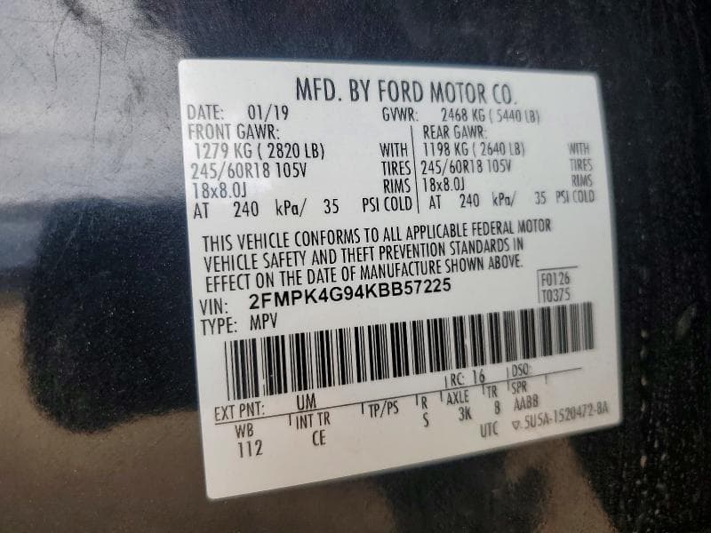 2019 FORD EDGE SE 12