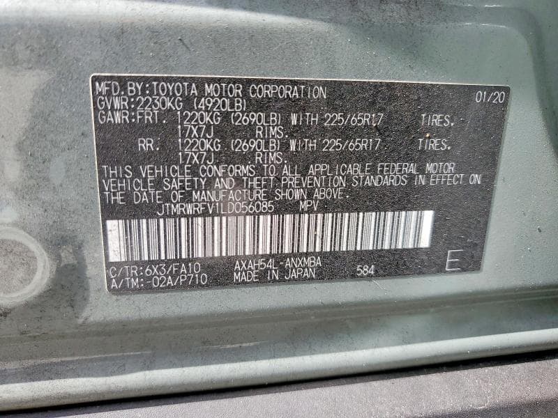 2020 TOYOTA RAV4 HYBRID XLE 12