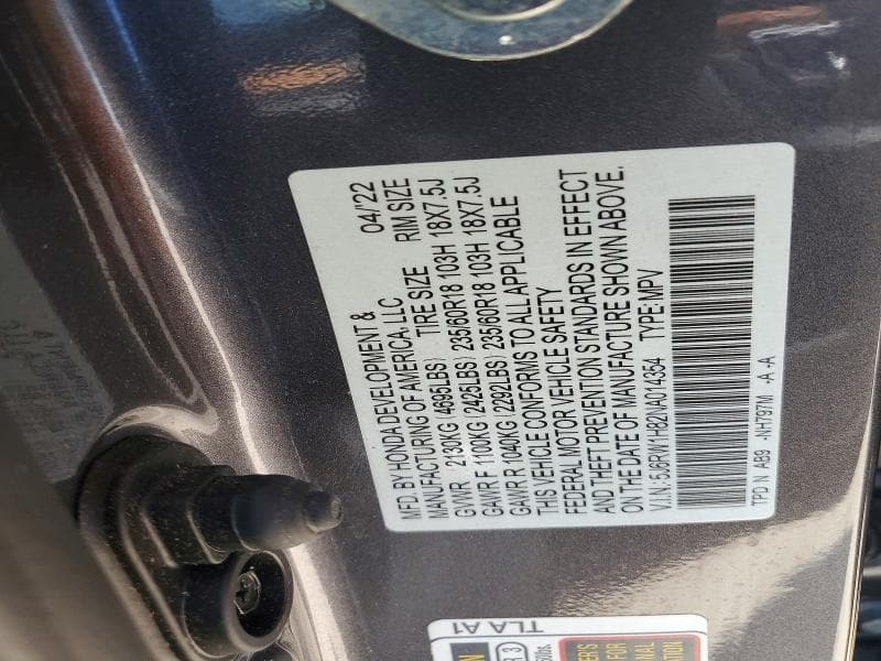 2022 HONDA CR-V EXL 13