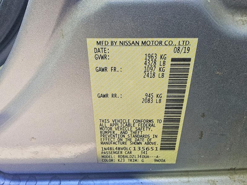 2020 NISSAN ALTIMA S 12