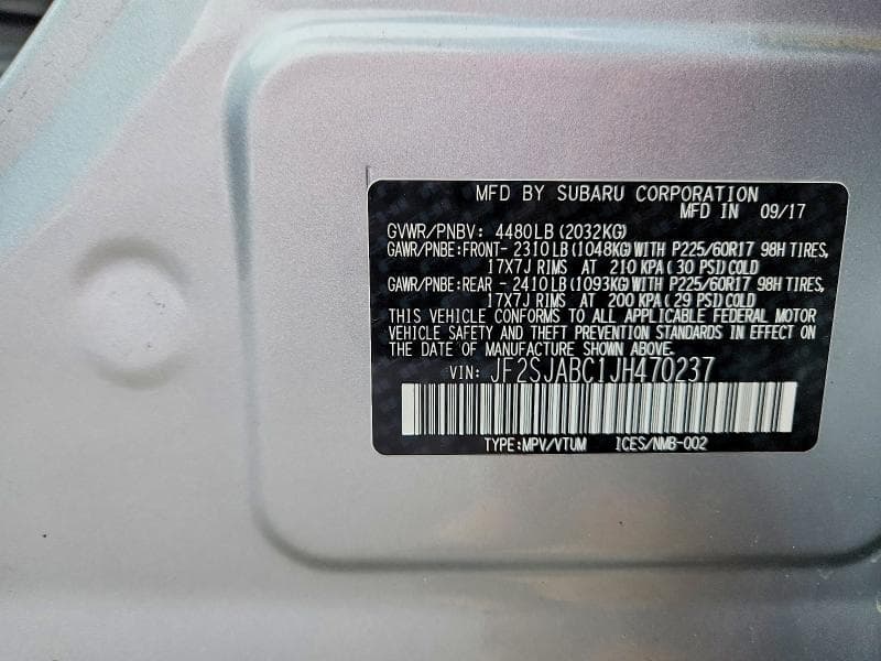 2018 SUBARU FORESTER 2.5I 14