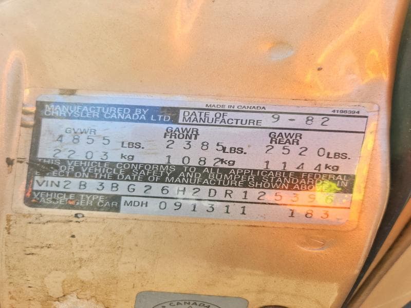 1983 DODGE DIPLOMAT 12