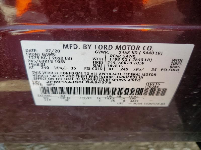 2020 FORD EDGE SEL 13