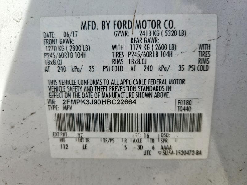 2017 FORD EDGE SEL 12