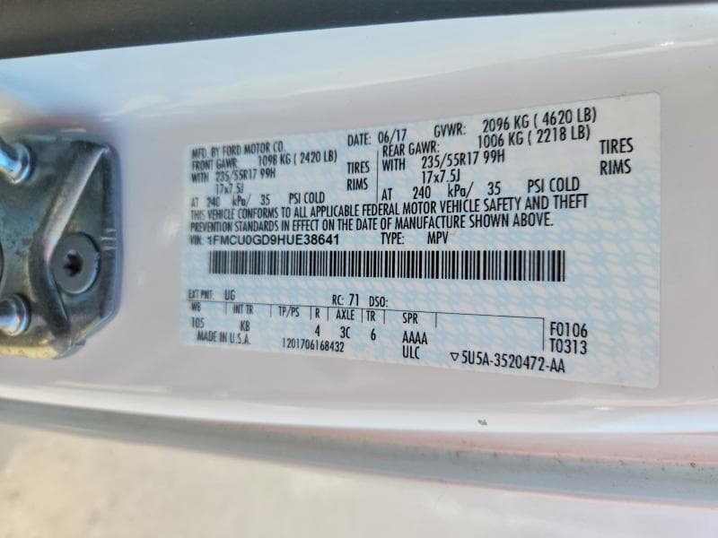 2017 FORD ESCAPE SE 13
