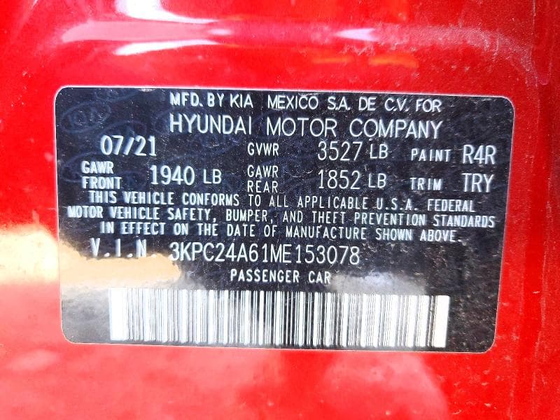 2021 HYUNDAI ACCENT SE 12