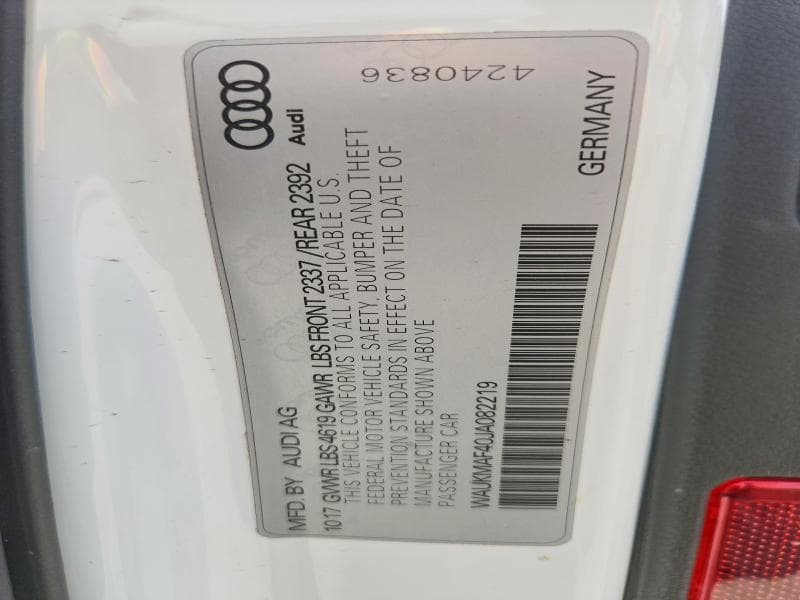2018 AUDI A4 PREMIUM 12