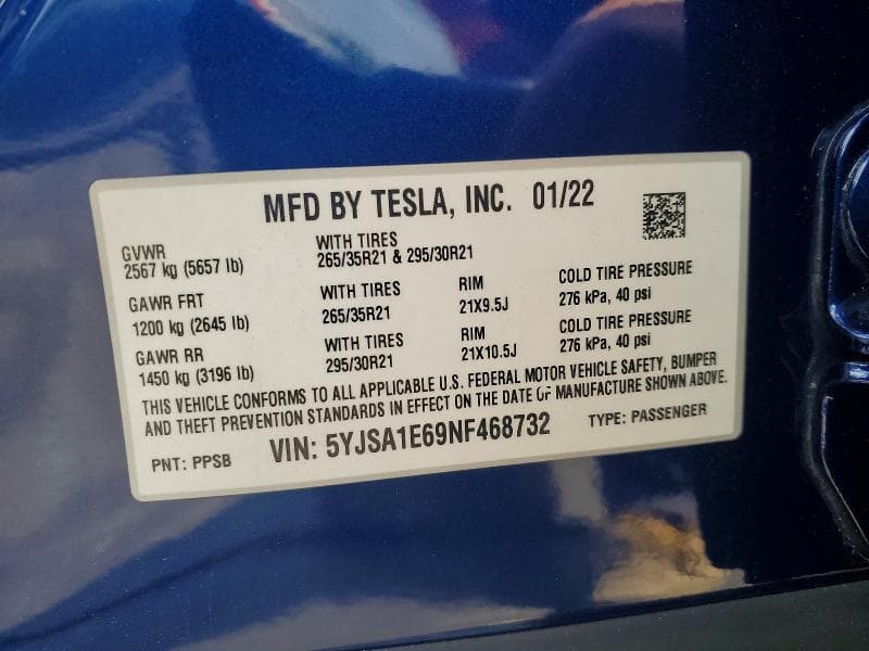 2022 TESLA MODEL S 13