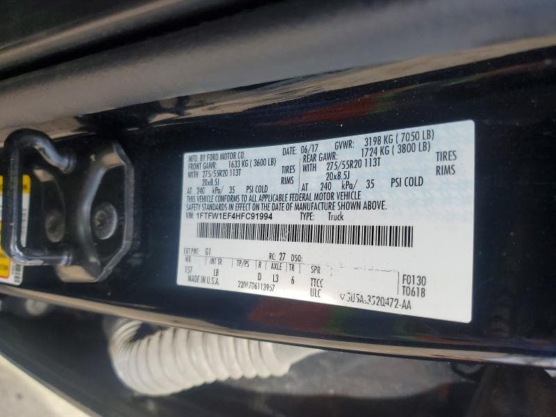2017 FORD F150 SUPERCREW 12