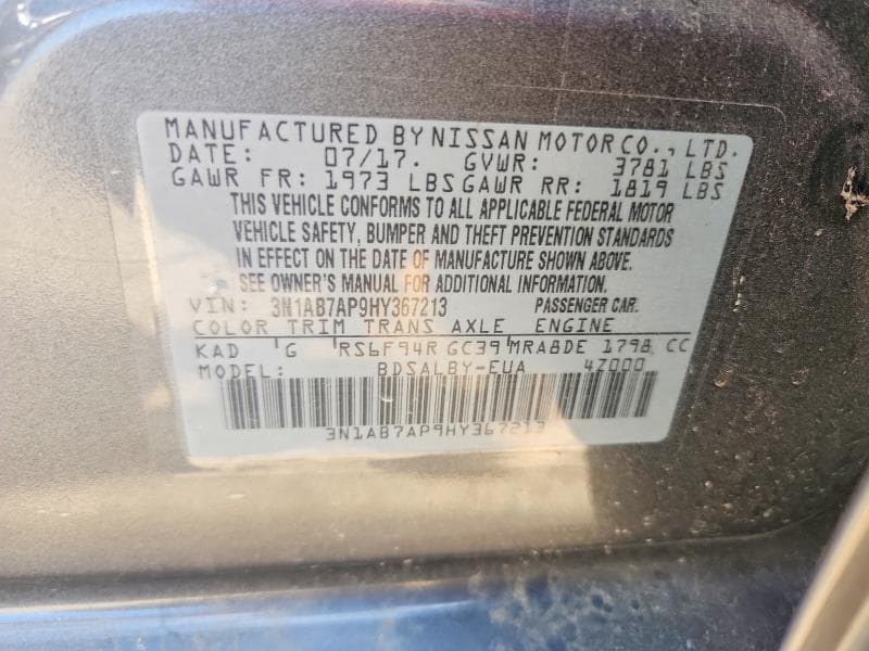 2017 NISSAN SENTRA S 12