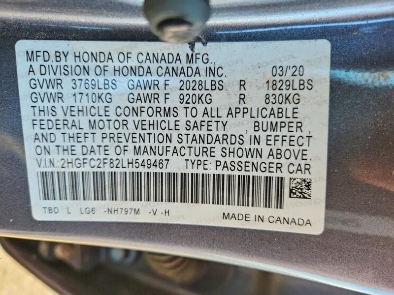 2020 HONDA CIVIC SPORT 12