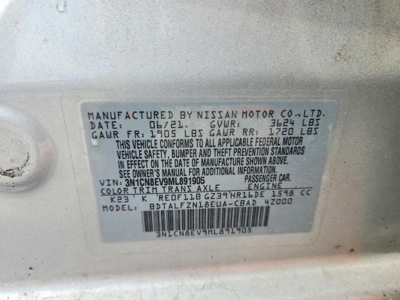 2021 NISSAN VERSA SV 12