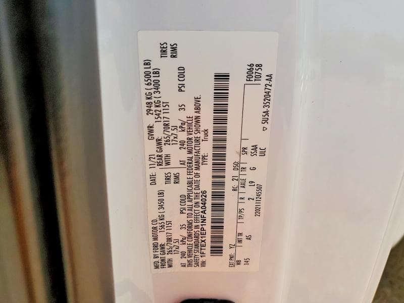 2022 FORD F150 SUPER CAB 12